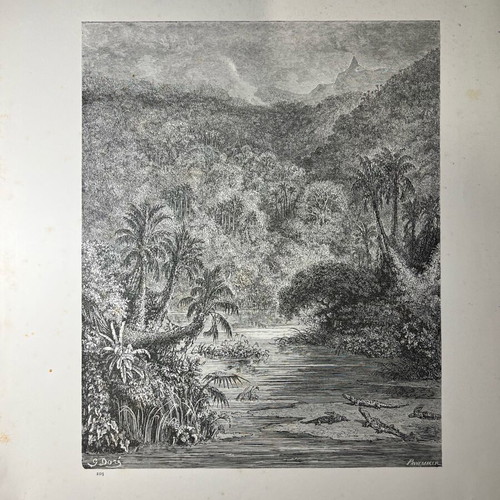 Gustave Doré engraving used 29x36 cm