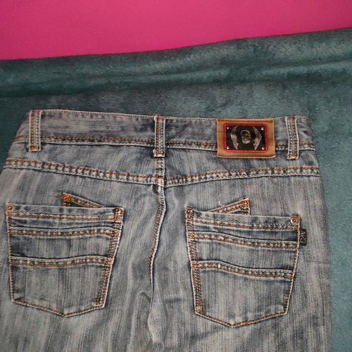 Vintage MTNG jeans size 33 like new, distressed grey-blue
