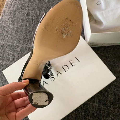Casadei high heel sandals size 39 used, black with repairable detail