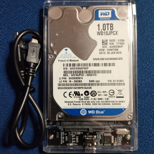 Western Digital 2.5'' External Hard Drive 1TB used