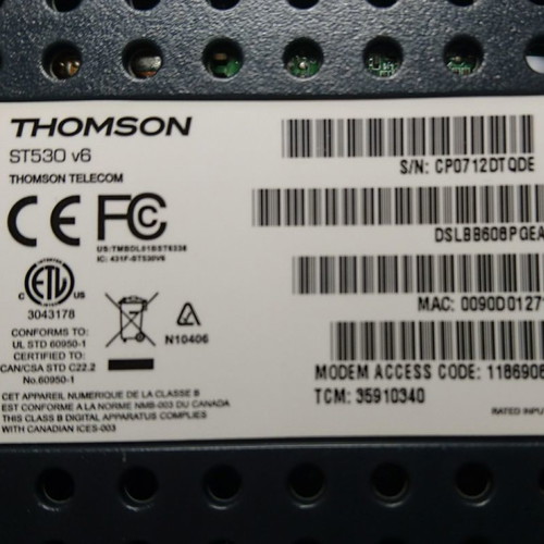 Thomson ST530v6 ADSL modem used with accessories