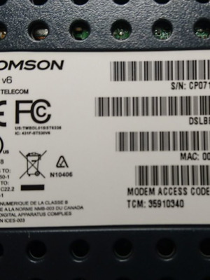 Thomson ST530v6 ADSL modem used with accessories