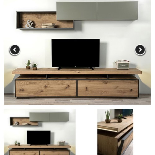 Albero living room unit like new, rustic wood with matte lacquer