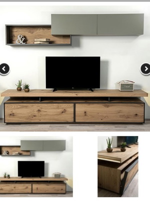Albero living room unit like new, rustic wood with matte lacquer