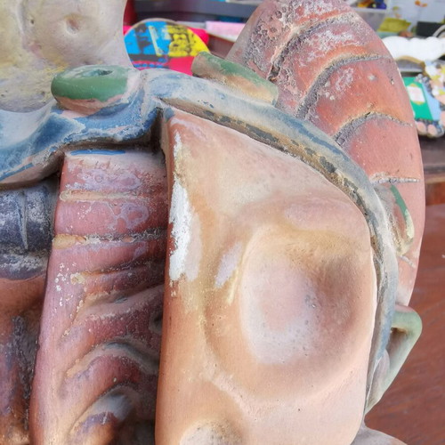 Ceramic mask used with three stages of human life Maya art