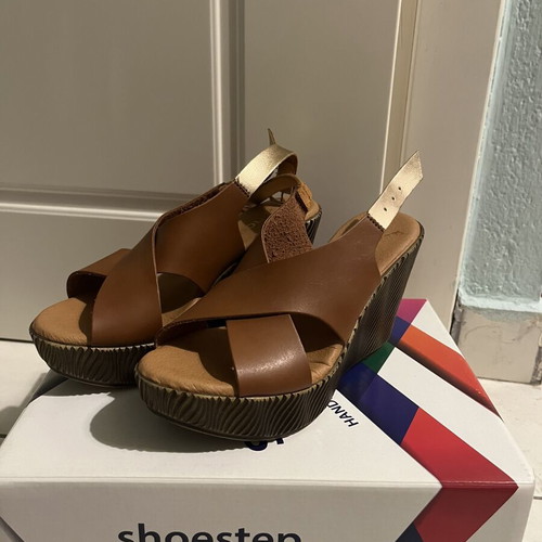 Leather platform sandals size 37 new