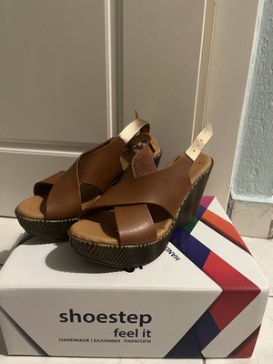 Leather platform sandals size 37 new