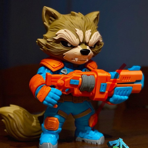 Rocket Raccoon collectible 3D handmade figure new