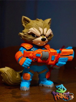 Rocket Raccoon collectible 3D handmade figure new