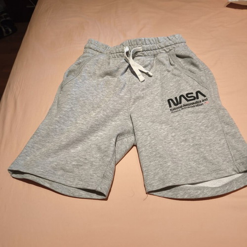 Girls' shorts black denim and grey cotton used, athletic top