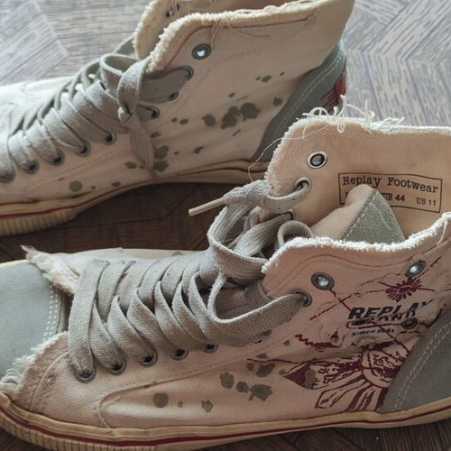 Replay sneakers casual used, size 44.5, white and grey
