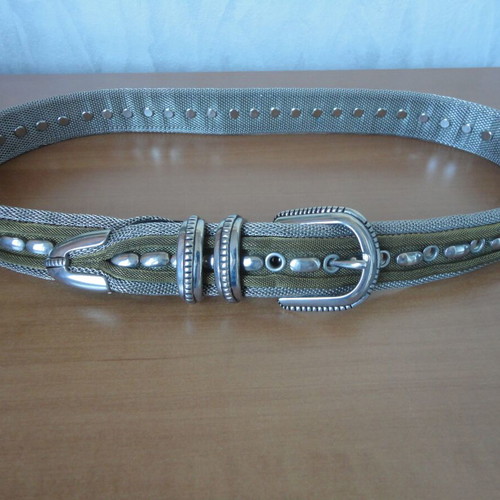 Vintage metal women's belt like new, silver, size 80