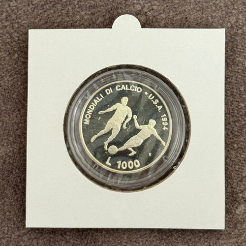 San Marino 1994 1000 Lire silver Proof coin FIFA World Cup USA