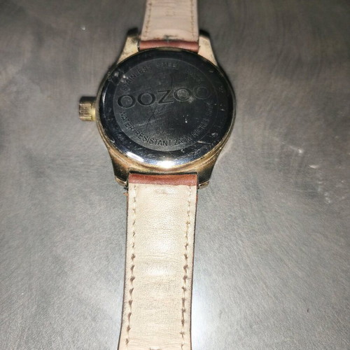 Oozoo women's watch used with brown leather strap