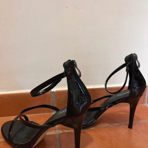 Migato black high-heeled sandals like new, size 37.5, 10cm heel