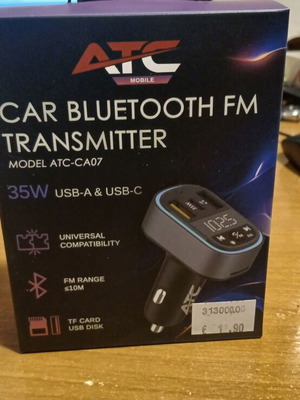 ATC-CA07 FM Transmitter Car Bluetooth with Type-C USB and SD Card