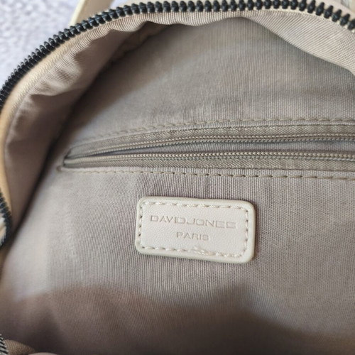 David Jones backpack used, beige with embossed design