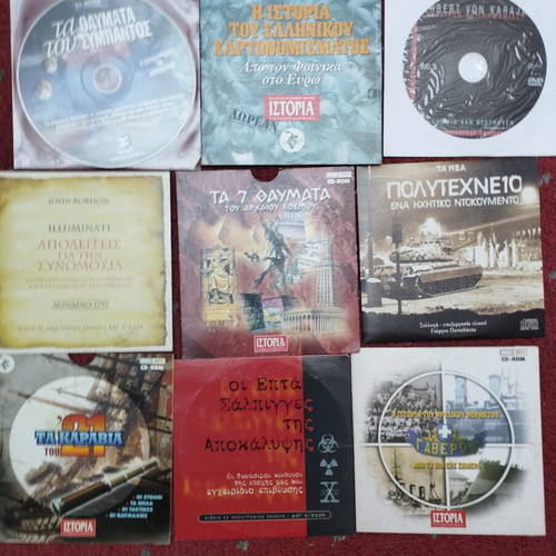 3 DVDs and 18 CD ROMs with E-book like new, social and historical documentaries