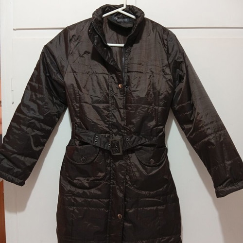 Jacket size M, like new, brown, belt included