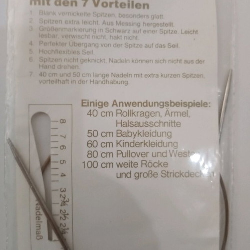 German knitting needles new, 2 different sizes 50cm and 80cm