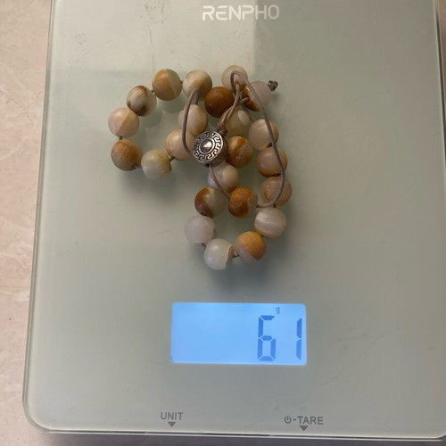 Sakura Agate Worry Beads used with 33 beads and silver details
