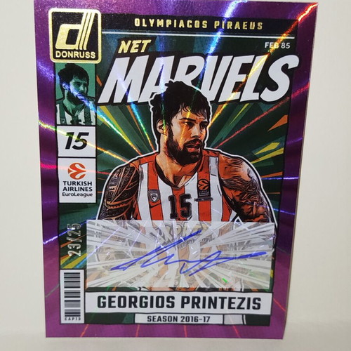 Donruss Euroleague NET Marvels 2024-25 Georgios Printezis Signed Card new