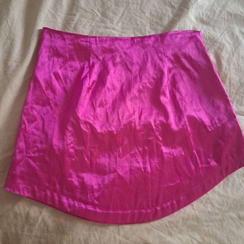 Satin mini skirt pink like new, high waist, size S