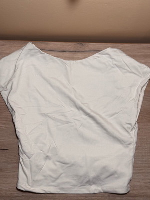 White Zara crop top used with open back, size S
