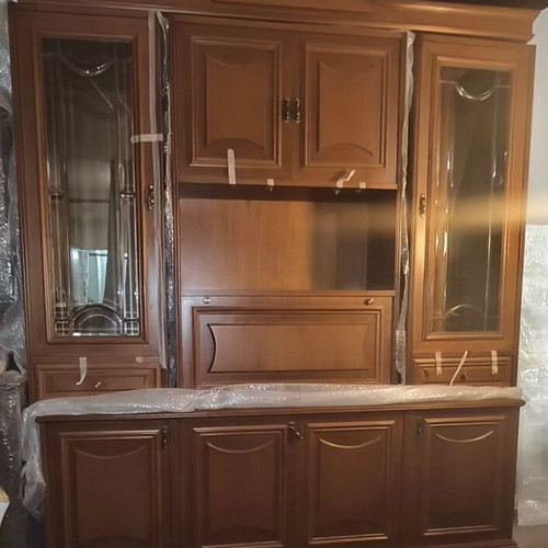 Neoclassical living room unit new, solid walnut wood