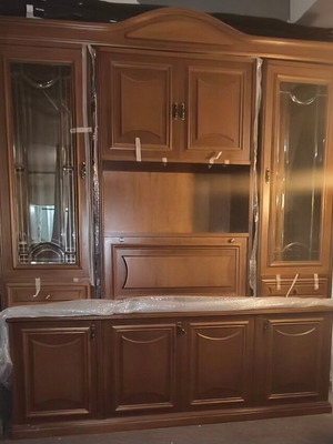 Neoclassical living room unit new, solid walnut wood