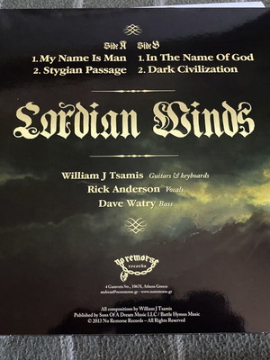 Lordian Winds Warlord vinyl record, metal