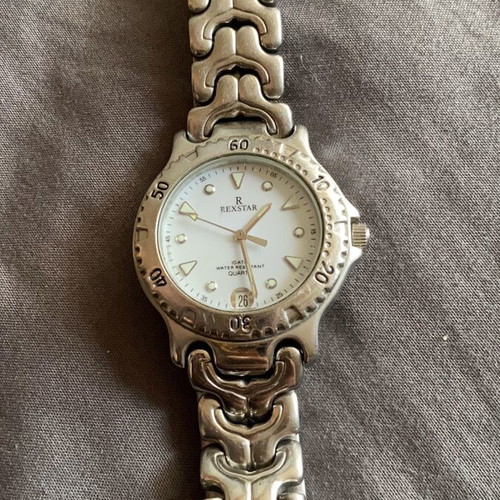 Rexstar vintage women's quartz watch used, stainless steel, 10ATM