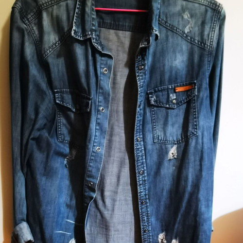 Camaro denim shirt used, size XL, blue, relaxed fit