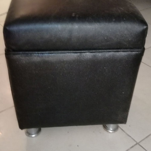 Handmade leatherette stools set of 2, new