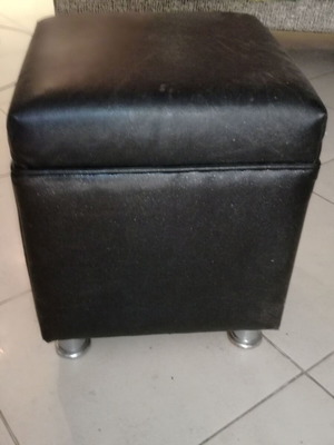 Handmade leatherette stools set of 2, new