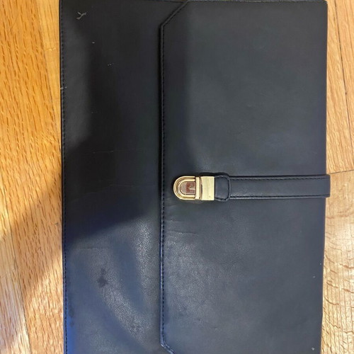 Sisley envelope bag used, black leather 35x25cm