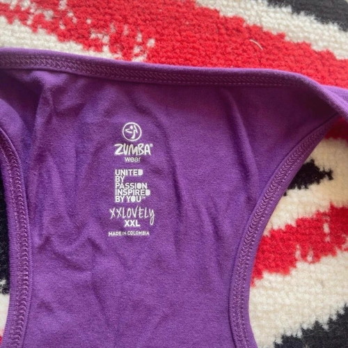 Zumba Wear Feel The Music purple top tank size XXL used