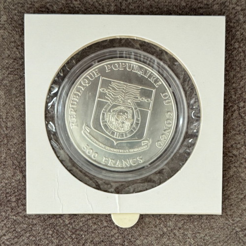 Congo 1991 500 Francs Silver Coin FIFA World Cup 1994 BU