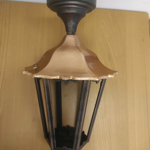 Outdoor ceiling light new, bronze and aluminum with 6 glasses