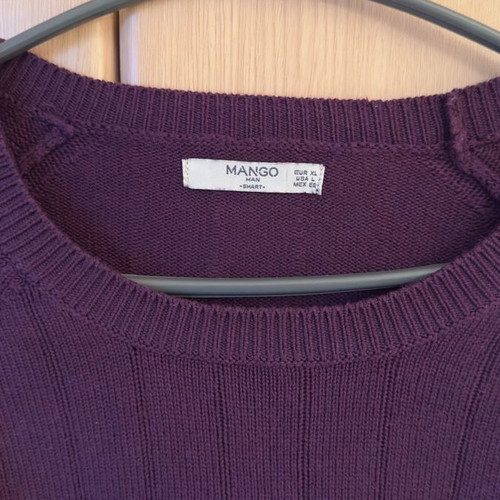 Mango men's sweater used, size XL, purple, 100% cotton