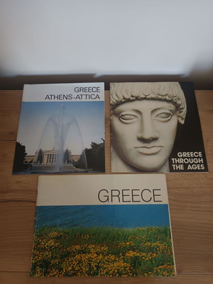 Пътеводители на Гърция от 70-те като нови комплект от 3 брошури