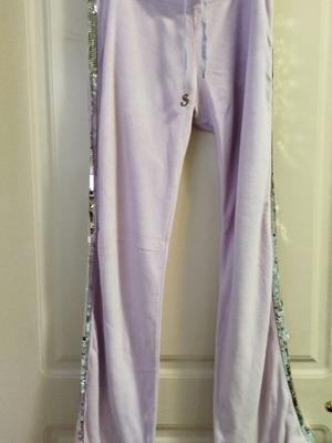 SugarFree women's sweatpants like new, purple with side sequins