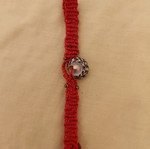 Handmade macrame anklet like new, red with sea shell