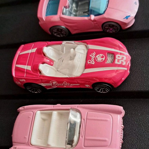 Hot Wheels Barbie set of 4 used toy cars
