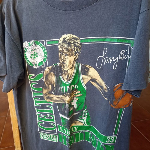 Celtics Larry Bird Sports Shirt used, made in USA, XL
