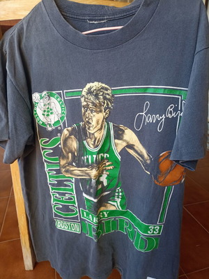 Celtics Larry Bird Sports Shirt used, made in USA, XL