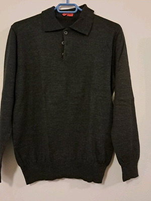 Millennium long-sleeve knitted sweater like new, dark gray/black, size L