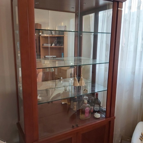 Showcase used, solid cherry wood