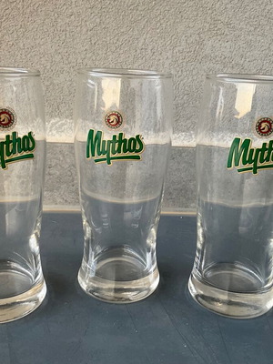 Комплект от 3 нови чаши за бира Mythos