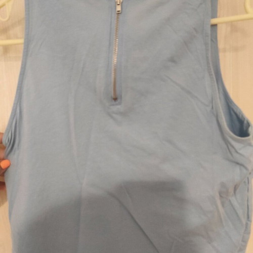 Short blouse with zipper used, blue, size S